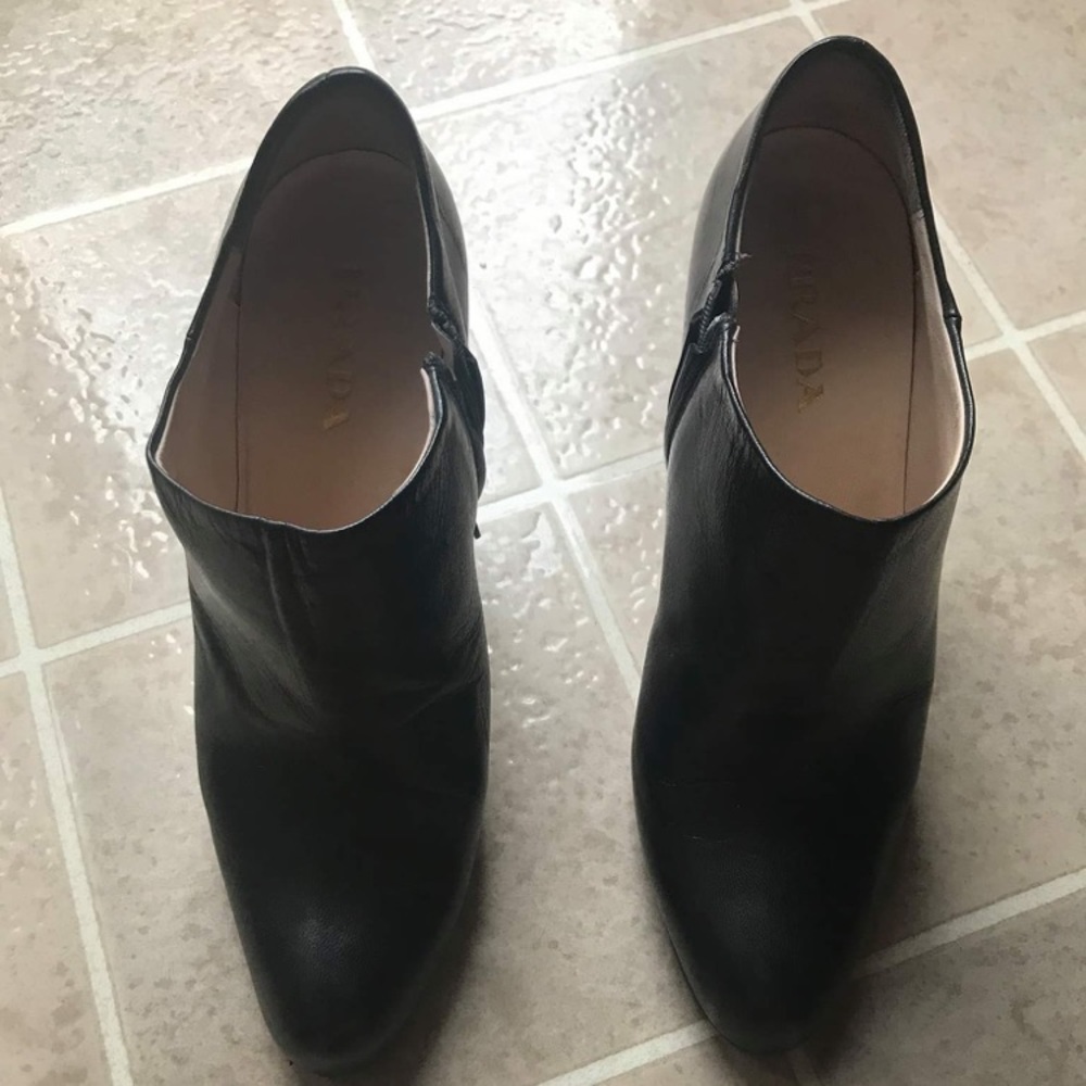 Prada leather booties